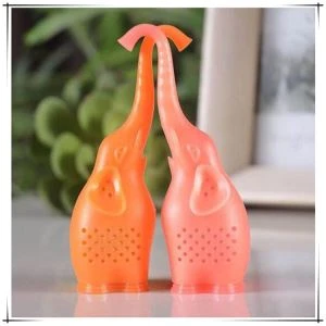 Silicona elefant forma tassa tassa colador de te per filtre solts herba Tea infusió pur suau colador amb aliments grau fer bosses de te filtre